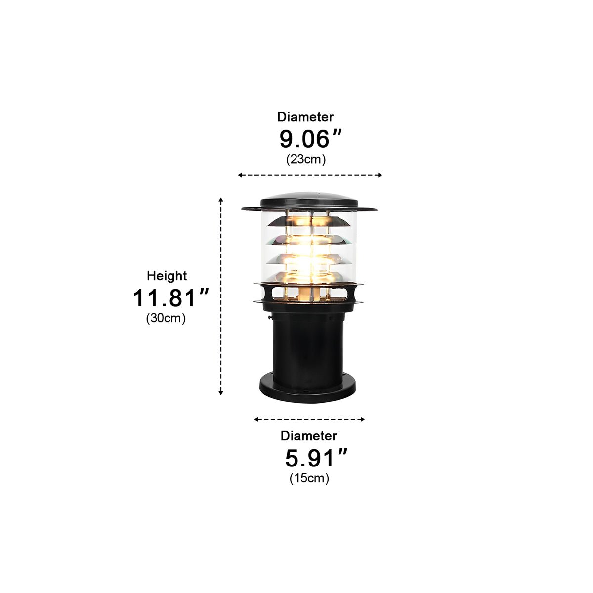 Outdoor Landscape Light Waterproof, Cylinder Tiered LED Path Light - Garden Pathway Bollard Lighting for Driveway Yard Patio