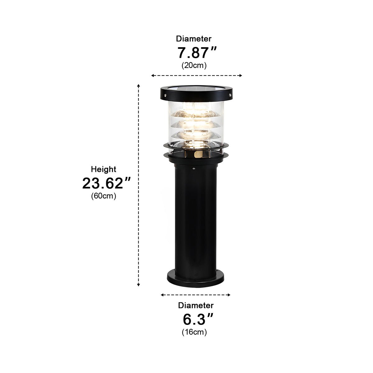 Outdoor Landscape Light Waterproof, Cylinder Tiered LED Path Light - Garden Pathway Bollard Lighting for Driveway Yard Patio
