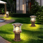 Outdoor Landscape Light Waterproof, Cylinder Tiered LED Path Light - Garden Pathway Bollard Lighting for Driveway Yard Patio