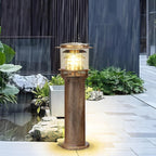 Outdoor Landscape Light Waterproof, Cylinder Tiered LED Path Light - Garden Pathway Bollard Lighting for Driveway Yard Patio