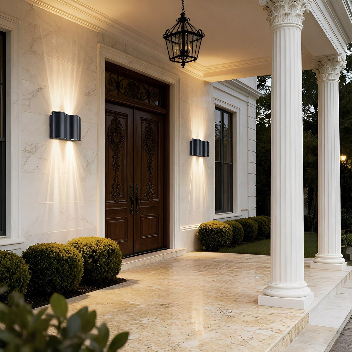 Outdoor Wall Sconce Light Waterproof, Up and Down Water Wave LED - Modern Exterior Wall Lighting for Porch Patio Garden
