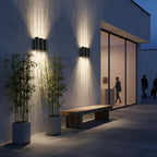 Outdoor Wall Sconce Light Waterproof, Up and Down Water Wave LED - Modern Exterior Wall Lighting for Porch Patio Garden