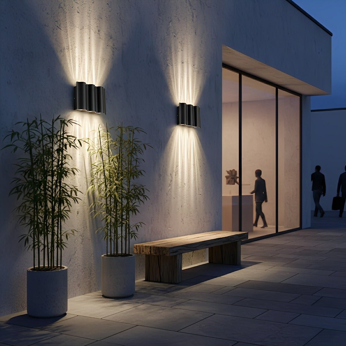 Outdoor Wall Sconce Light Waterproof, Up and Down Water Wave LED - Modern Exterior Wall Lighting for Porch Patio Garden