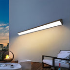 Outdoor LED Wall Light Waterproof Black, Up Down Strip Porch Light - Modern Exterior Wall Sconce for Facade Patio Garage