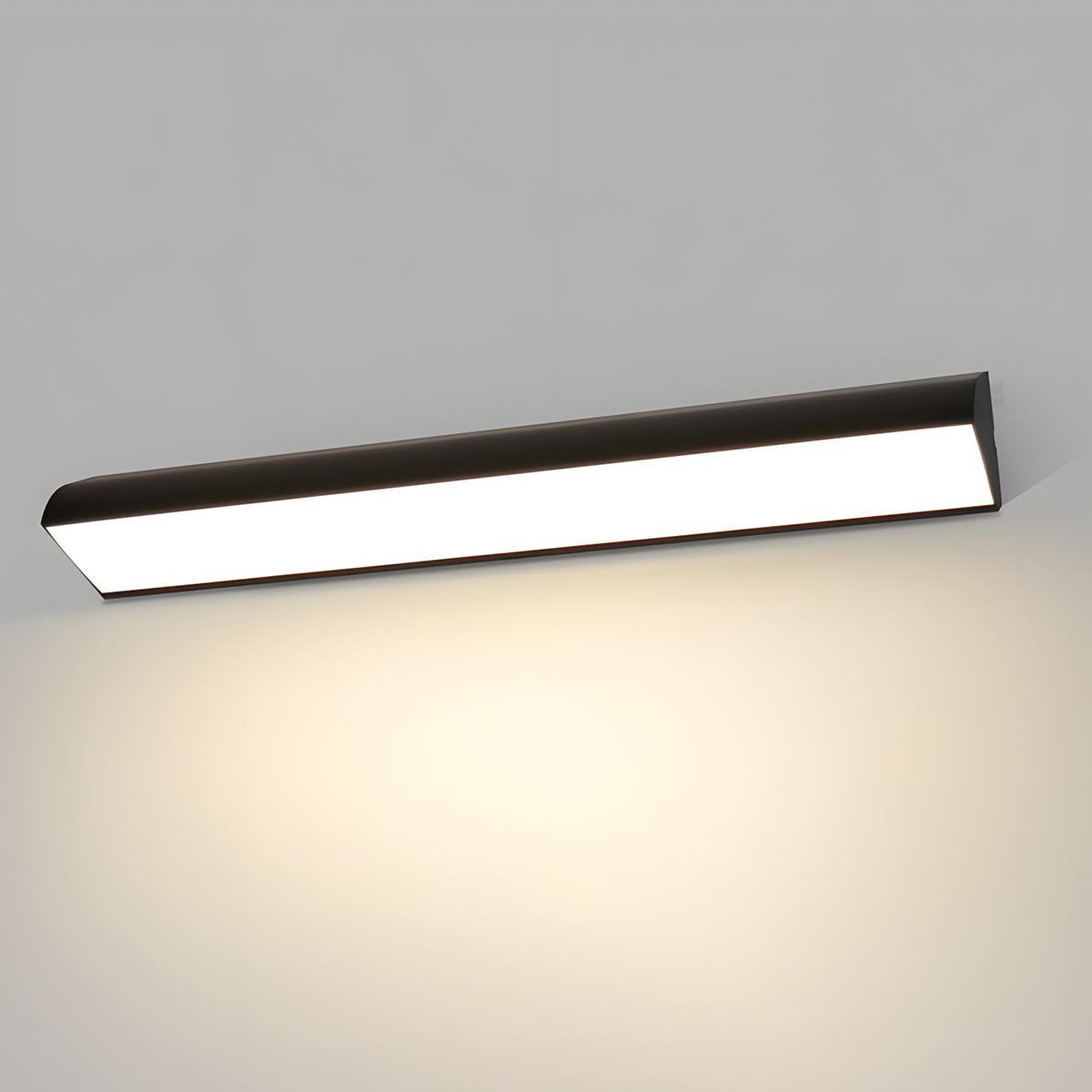 Outdoor LED Wall Light Waterproof Black, Up Down Strip Porch Light - Modern Exterior Wall Sconce for Facade Patio Garage