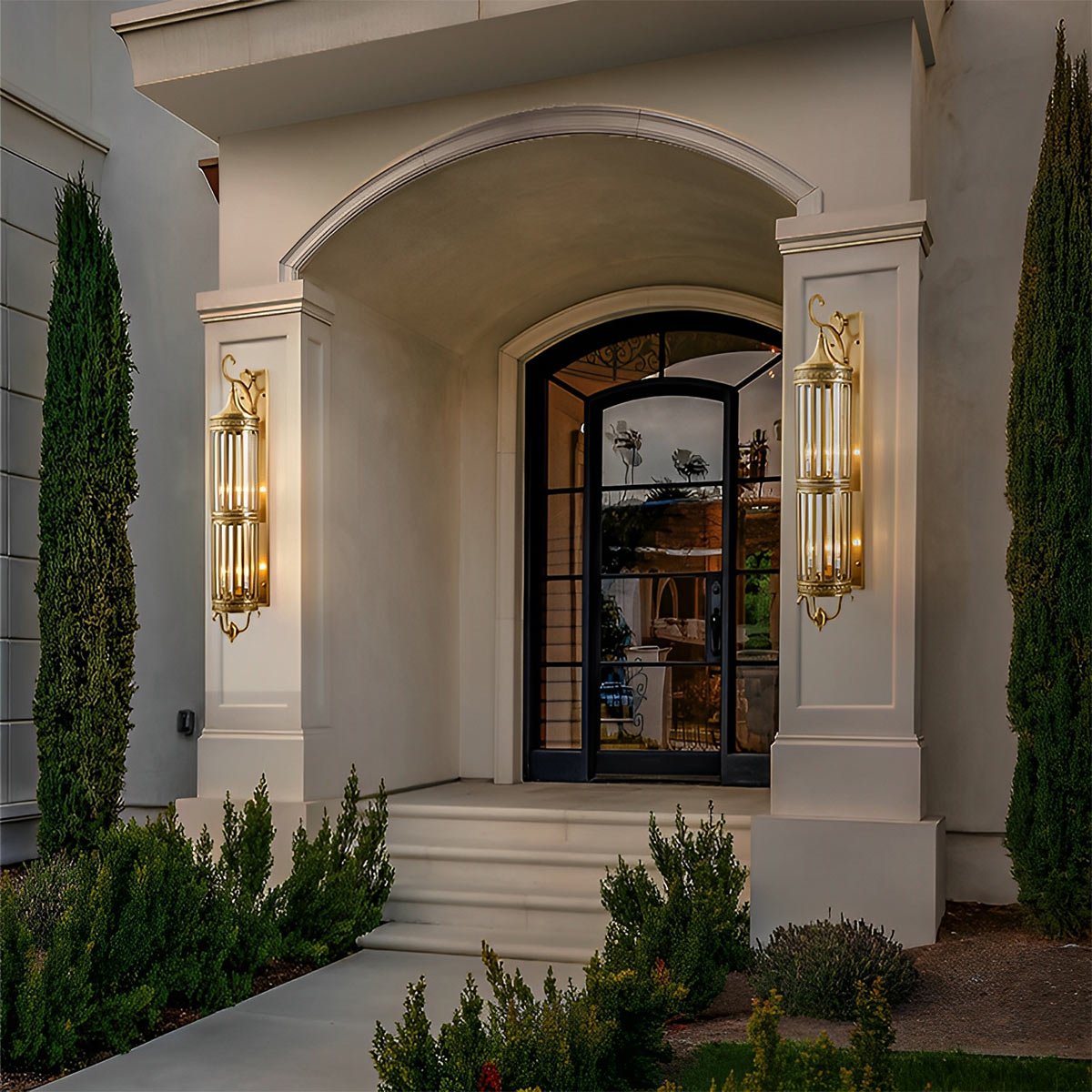 Outdoor Porch Light Waterproof, Vintage Mid Century LED Wall Lantern - Exterior Wall Sconce for Front Door Patio Garage