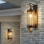 Outdoor Porch Light Waterproof, Vintage Mid Century LED Wall Lantern - Exterior Wall Sconce for Front Door Patio Garage