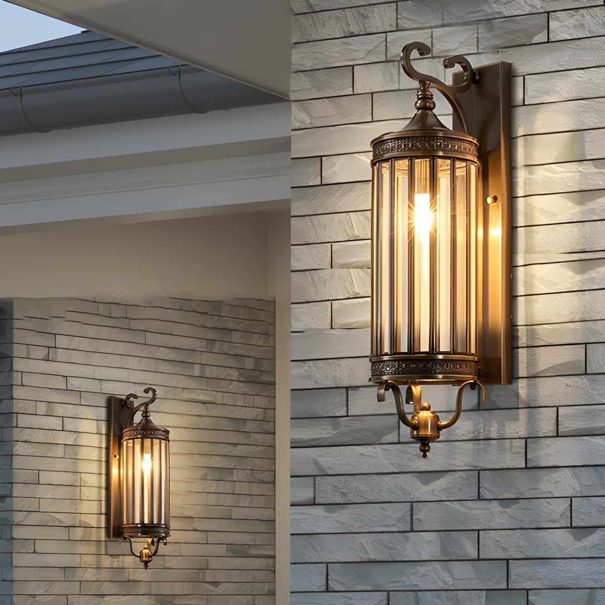 Outdoor Porch Light Waterproof, Vintage Mid Century LED Wall Lantern - Exterior Wall Sconce for Front Door Patio Garage