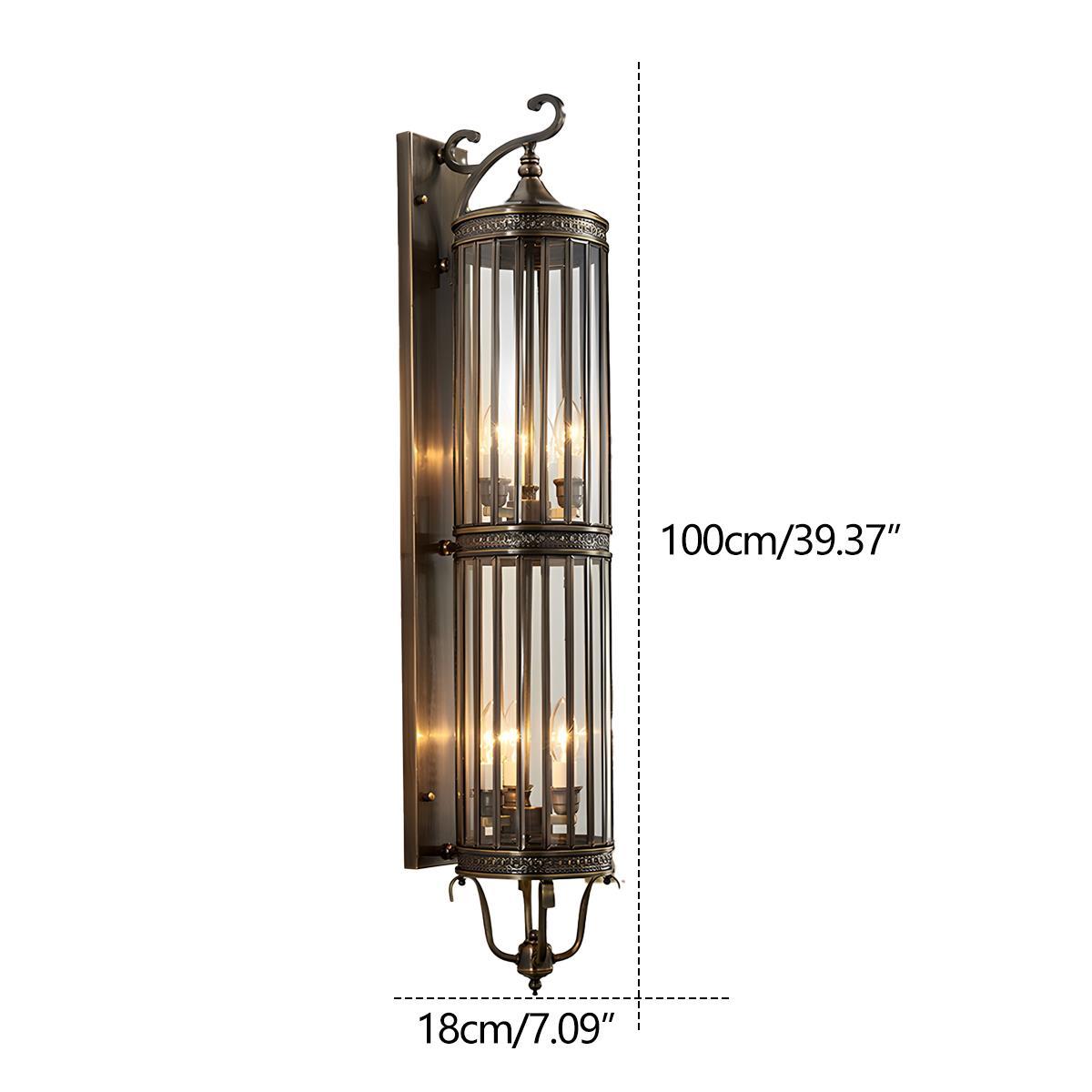 Outdoor Porch Light Waterproof, Vintage Mid Century LED Wall Lantern - Exterior Wall Sconce for Front Door Patio Garage