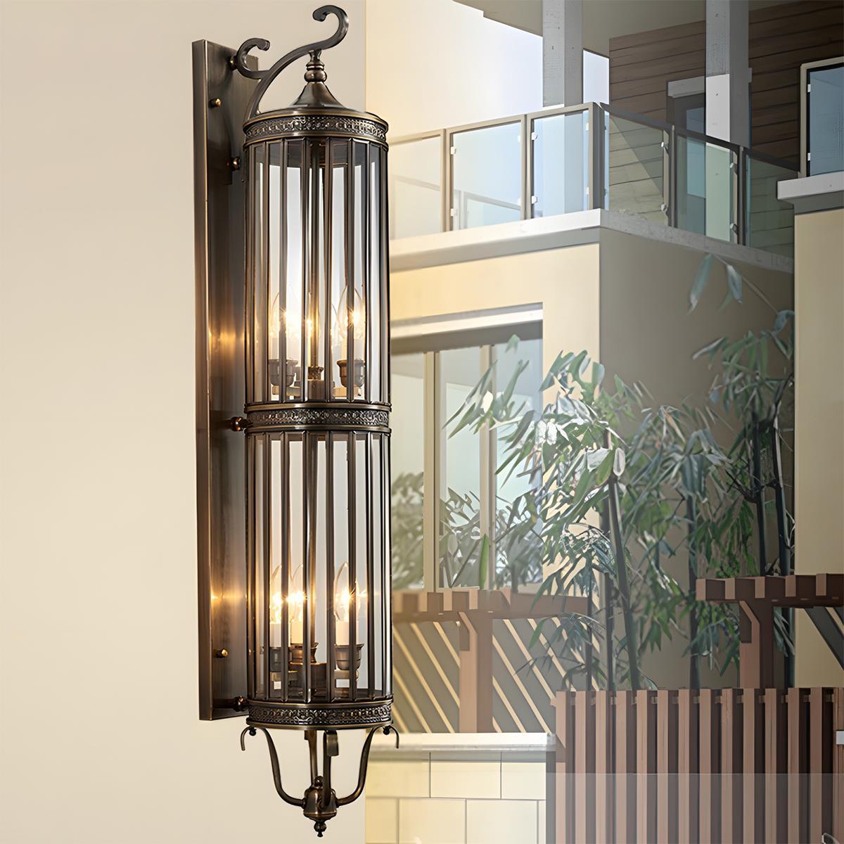 Outdoor Porch Light Waterproof, Vintage Mid Century LED Wall Lantern - Exterior Wall Sconce for Front Door Patio Garage