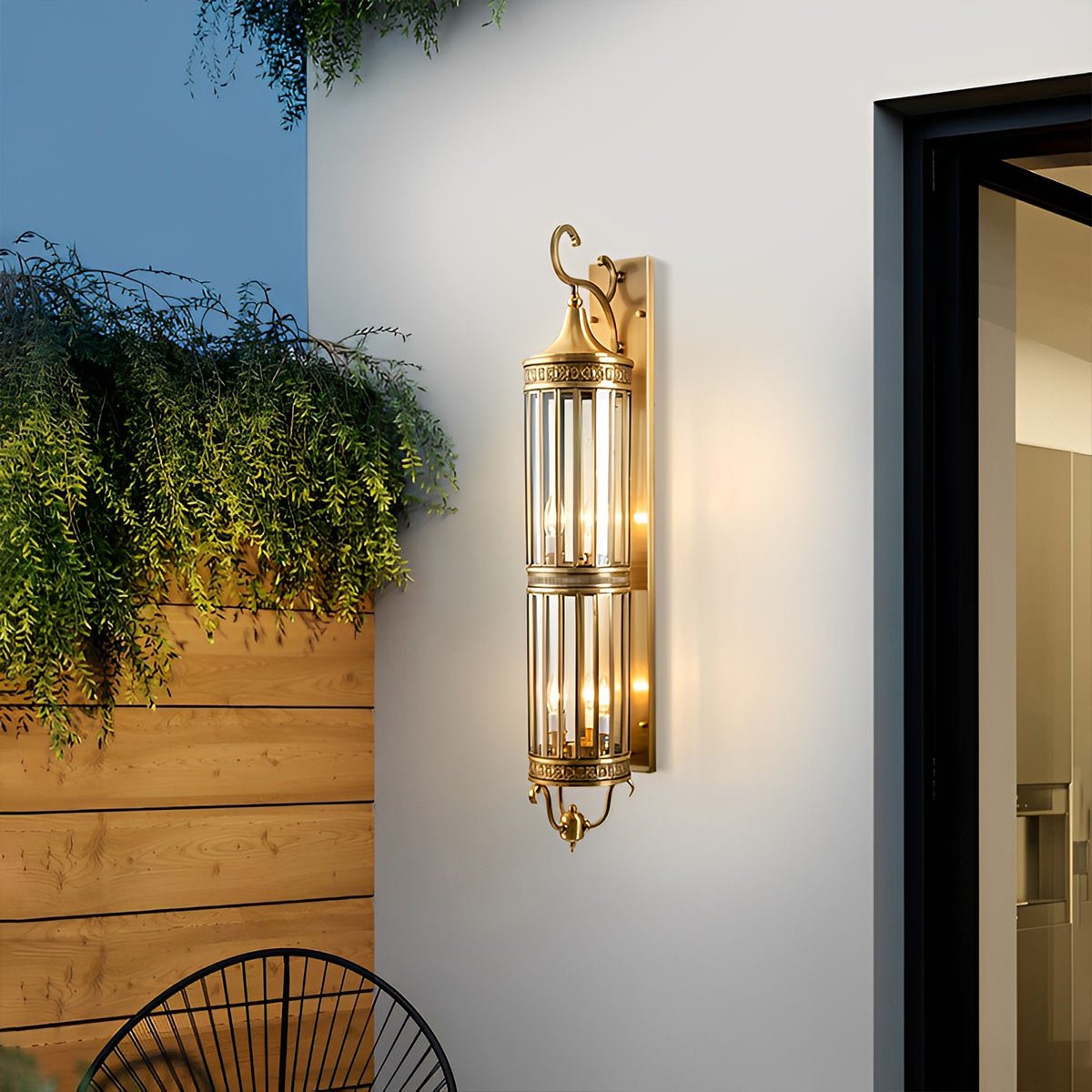 Outdoor Porch Light Waterproof, Vintage Mid Century LED Wall Lantern - Exterior Wall Sconce for Front Door Patio Garage