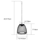 Solar Outdoor Pendant Light Waterproof, Rattan Bell Hanging Lantern - Decorative Garden Patio Lighting for Gazebo Porch Balcony