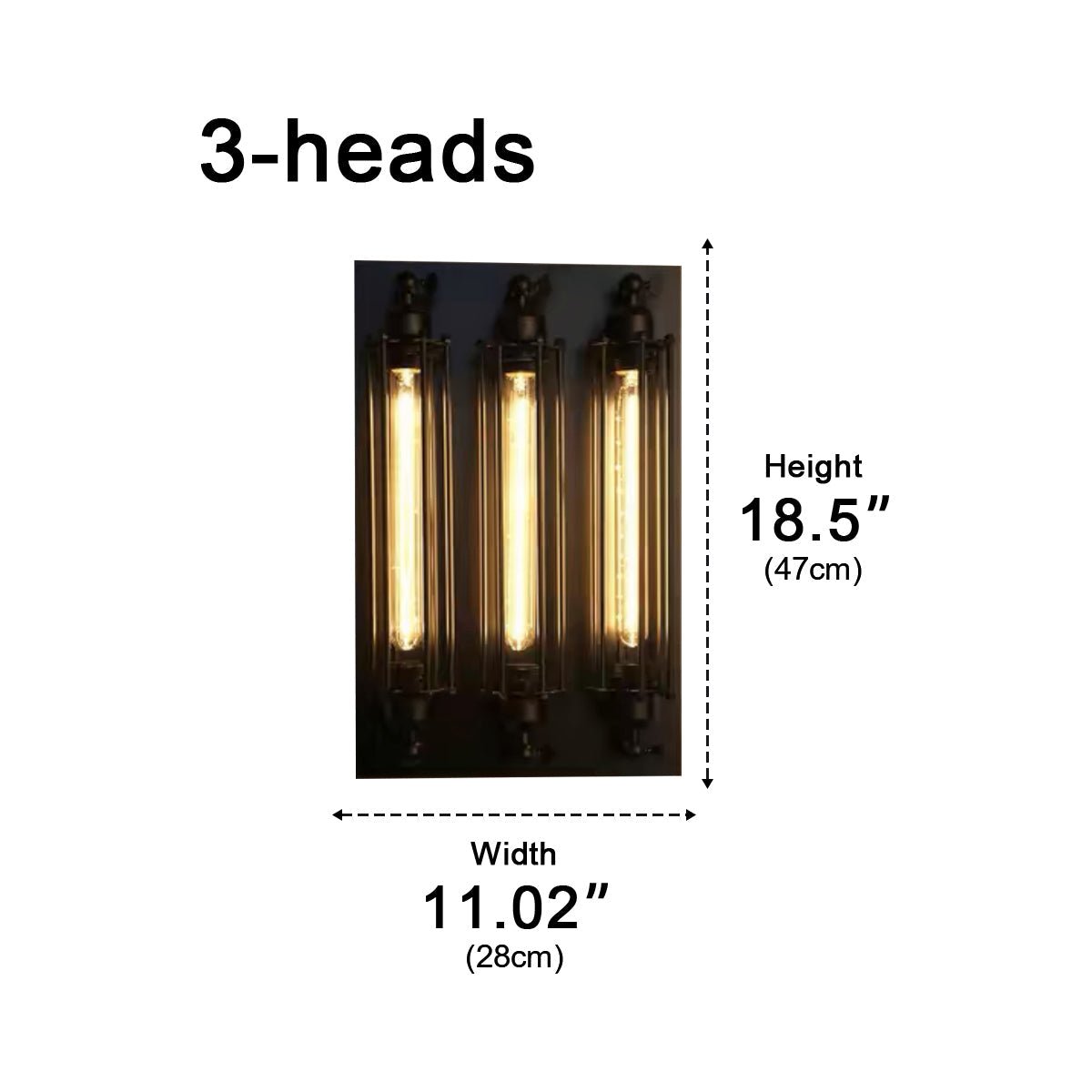 Industrial Wall Sconce, Vintage Iron LED Wall Light - Rustic Indoor Wall Lighting Fixture for Living Room Bedroom Hallway Stairs