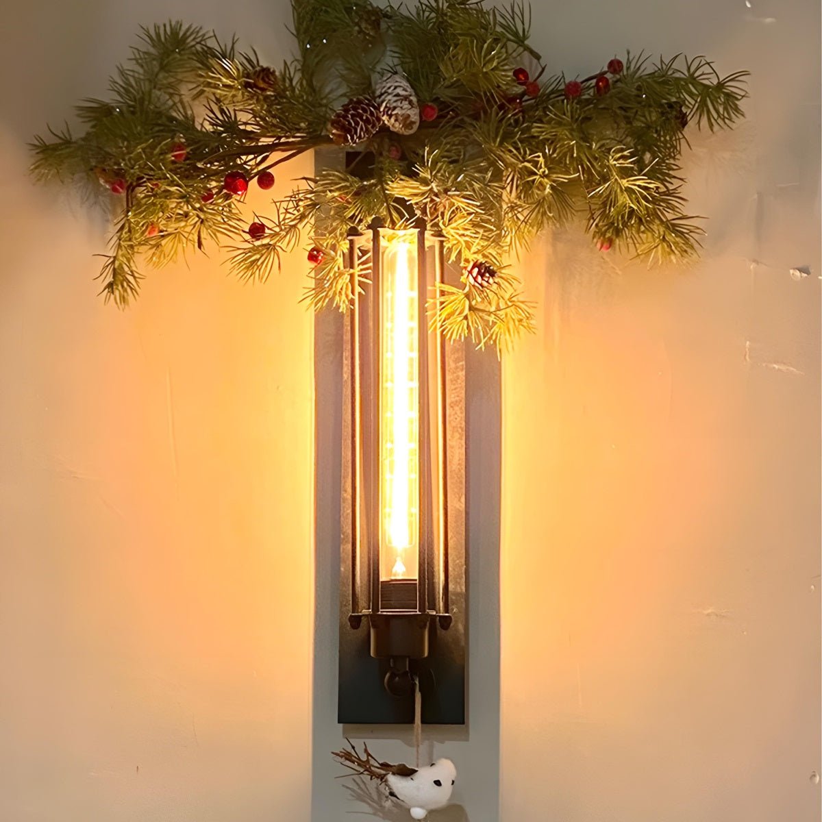 Industrial Wall Sconce, Vintage Iron LED Wall Light - Rustic Indoor Wall Lighting Fixture for Living Room Bedroom Hallway Stairs