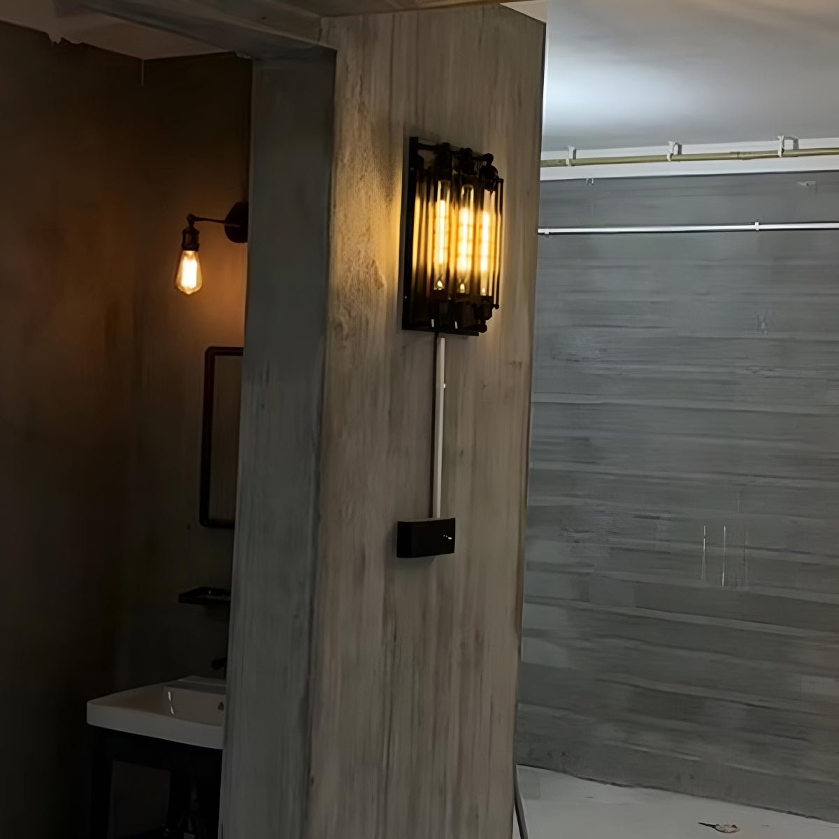 Industrial Wall Sconce, Vintage Iron LED Wall Light - Rustic Indoor Wall Lighting Fixture for Living Room Bedroom Hallway Stairs