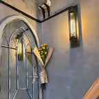 Industrial Wall Sconce, Vintage Iron LED Wall Light - Rustic Indoor Wall Lighting Fixture for Living Room Bedroom Hallway Stairs