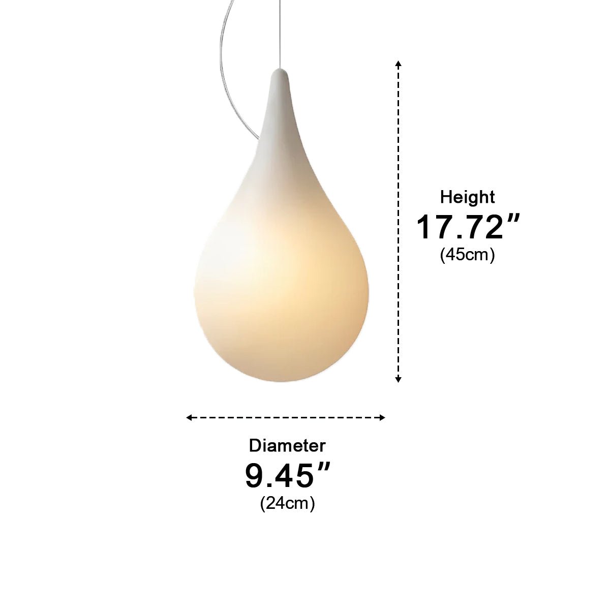 Outdoor Hanging Light Waterproof, Water Drop LED Pendant Lantern - Modern Exterior Ceiling Lighting for Porch Patio Gazebo Garden